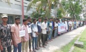 নারীদের পর্দা নিয়ে বিরুপ মন্তব্যকারী কলেজ শিক্ষিকাকে গ্রেপ্তারের দাবিতে মানববন্ধন