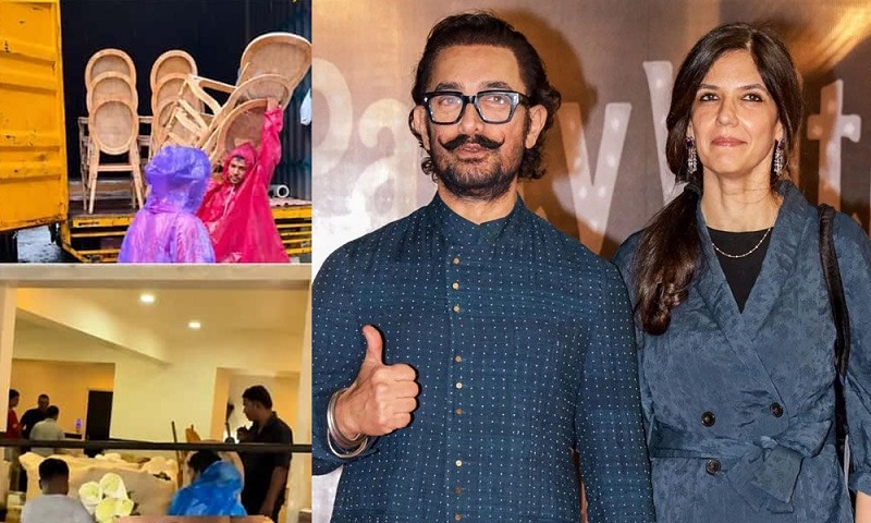 প্রবল বৃষ্টি উপেক্ষা করেই চলছে আমিরের বিয়ের প্রস্তুতি